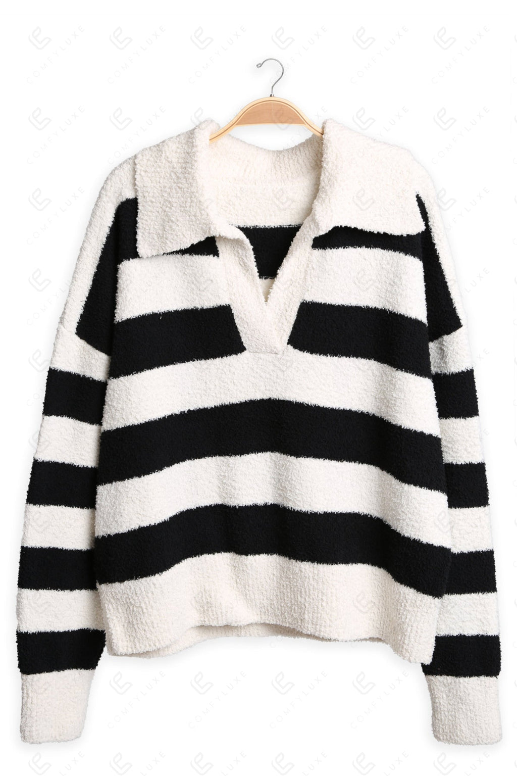 STRIPED PATTERN SWEATER BLACK/WHITE APPAREL
