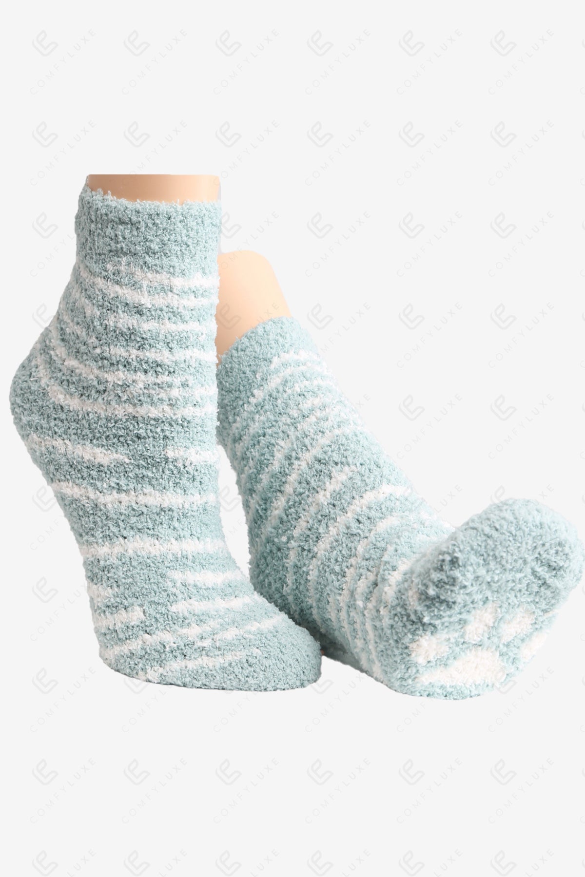 TIGER & PAW PRINT PATTERN MINI-CREW SOCK SOCKS