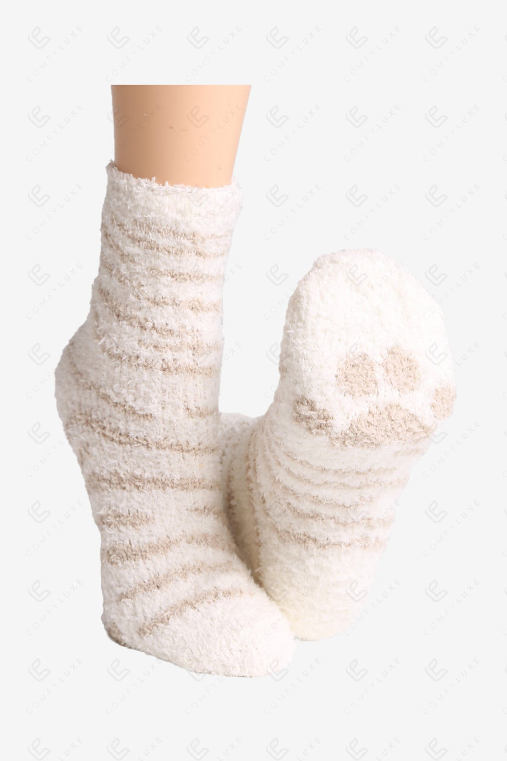 TIGER & PAW PRINT PATTERN MINI-CREW SOCK SOCKS