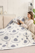 UFO & STAR PATTERN THROW BLANKET UFO THROW BLANKETS
