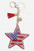 USA FLAG & STAR KEYCHAIN/BAG CHARM FLAG KEYCHAINS