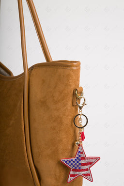 USA FLAG & STAR KEYCHAIN/BAG CHARM FLAG KEYCHAINS